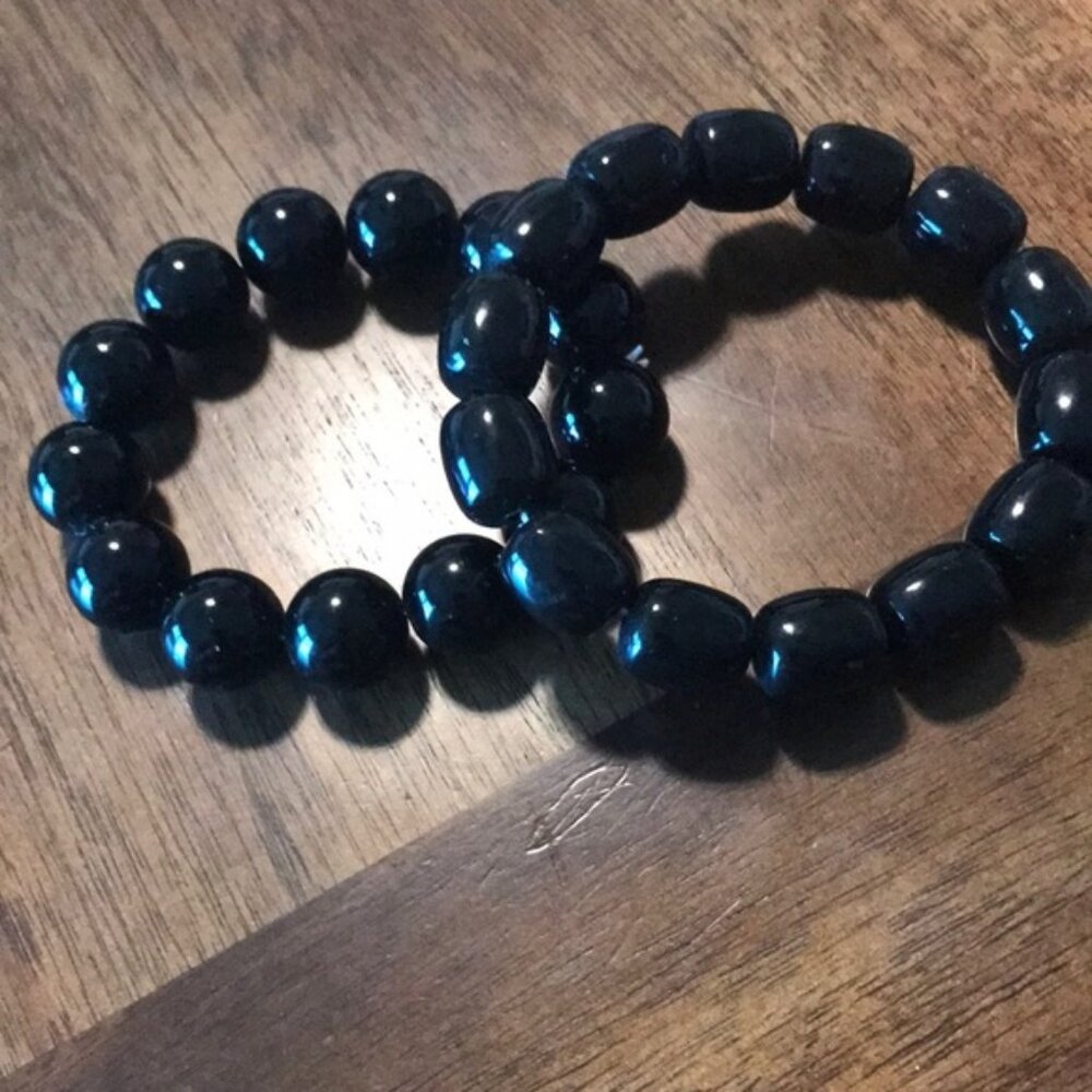 2 black bracelets